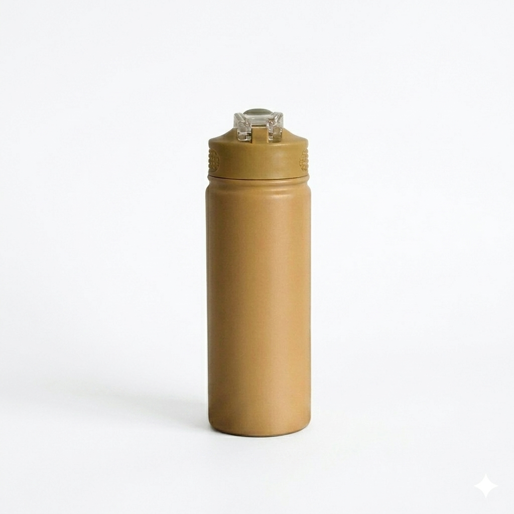 Botella termo de acero inoxidable con pajita (600 ml / 750 ml )