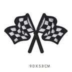 Parche Bordado Casco de Carreras y Locomotora