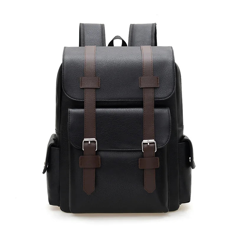 Mochila vintage de cuero con cuero sintetico de gran capacidad, diseño elegante y funcional, ideal para uso diario.