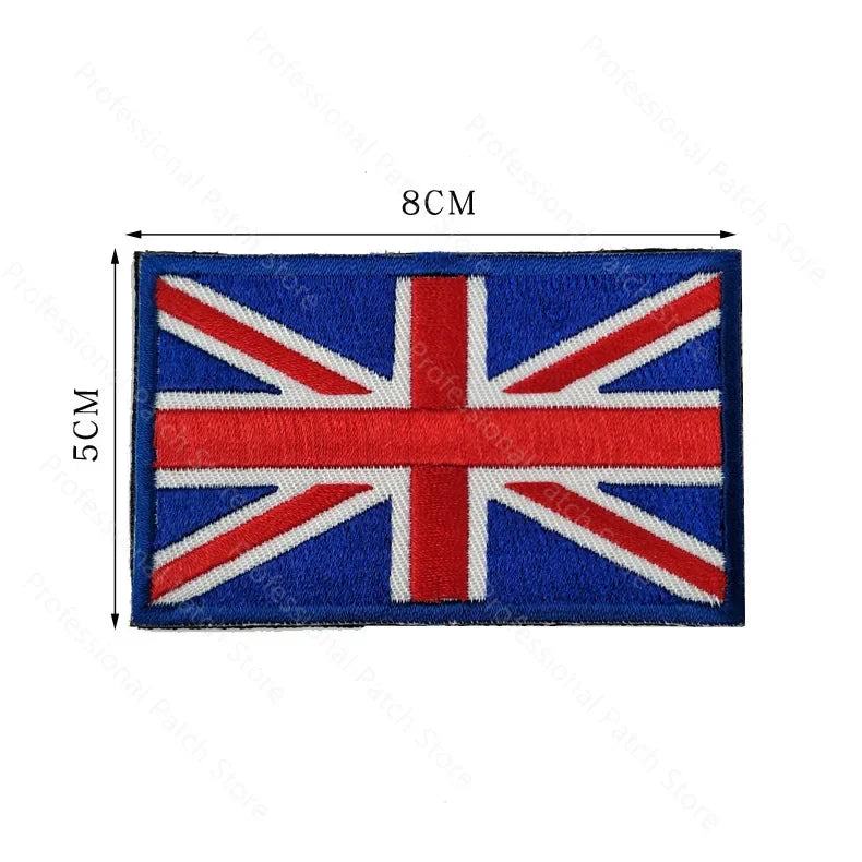 Parche de bandera del Reino Unido con velcro, 3D, personalizable y resistente, ideal para estilo militar.
