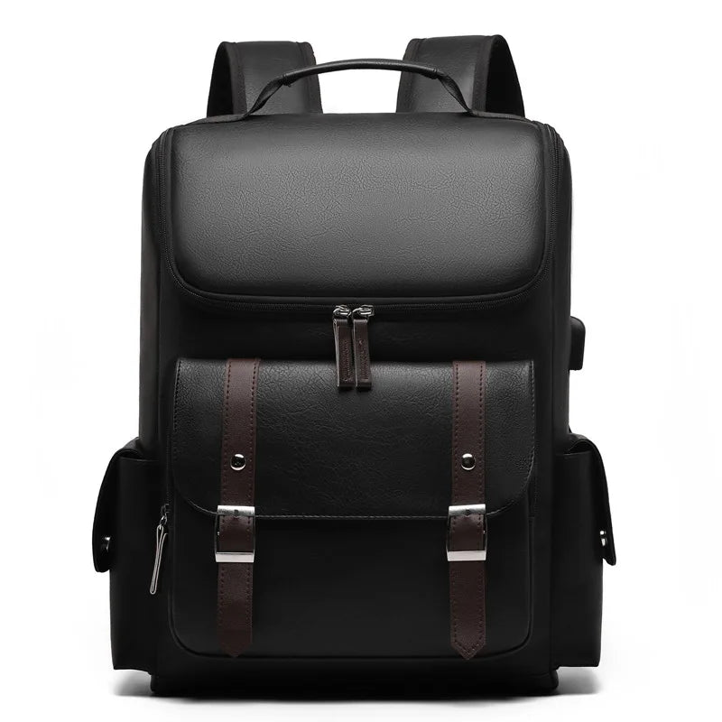 Mochila vintage de cuero con cuero sintetico gran capacidad, diseño moderno y práctico, ideal para el día a día.