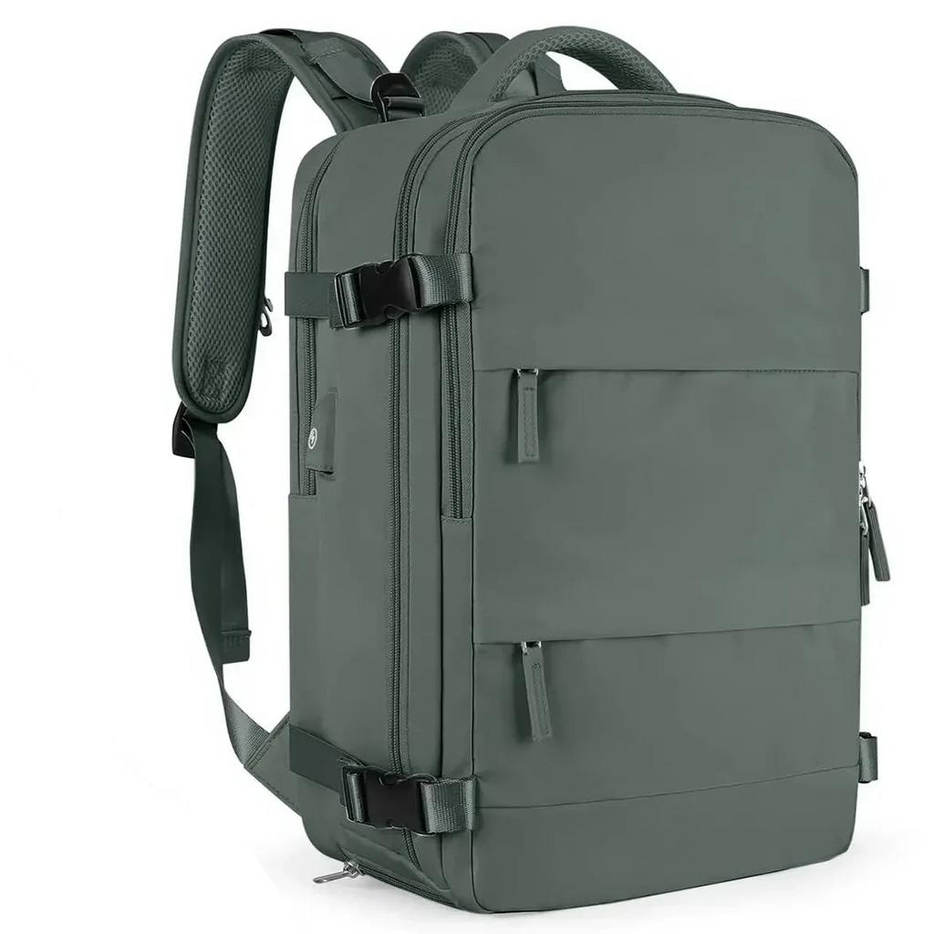 Mochila de viaje grande para hombre, aprobada para avión, impermeable y con compartimento para portátil y sistema antirrobo